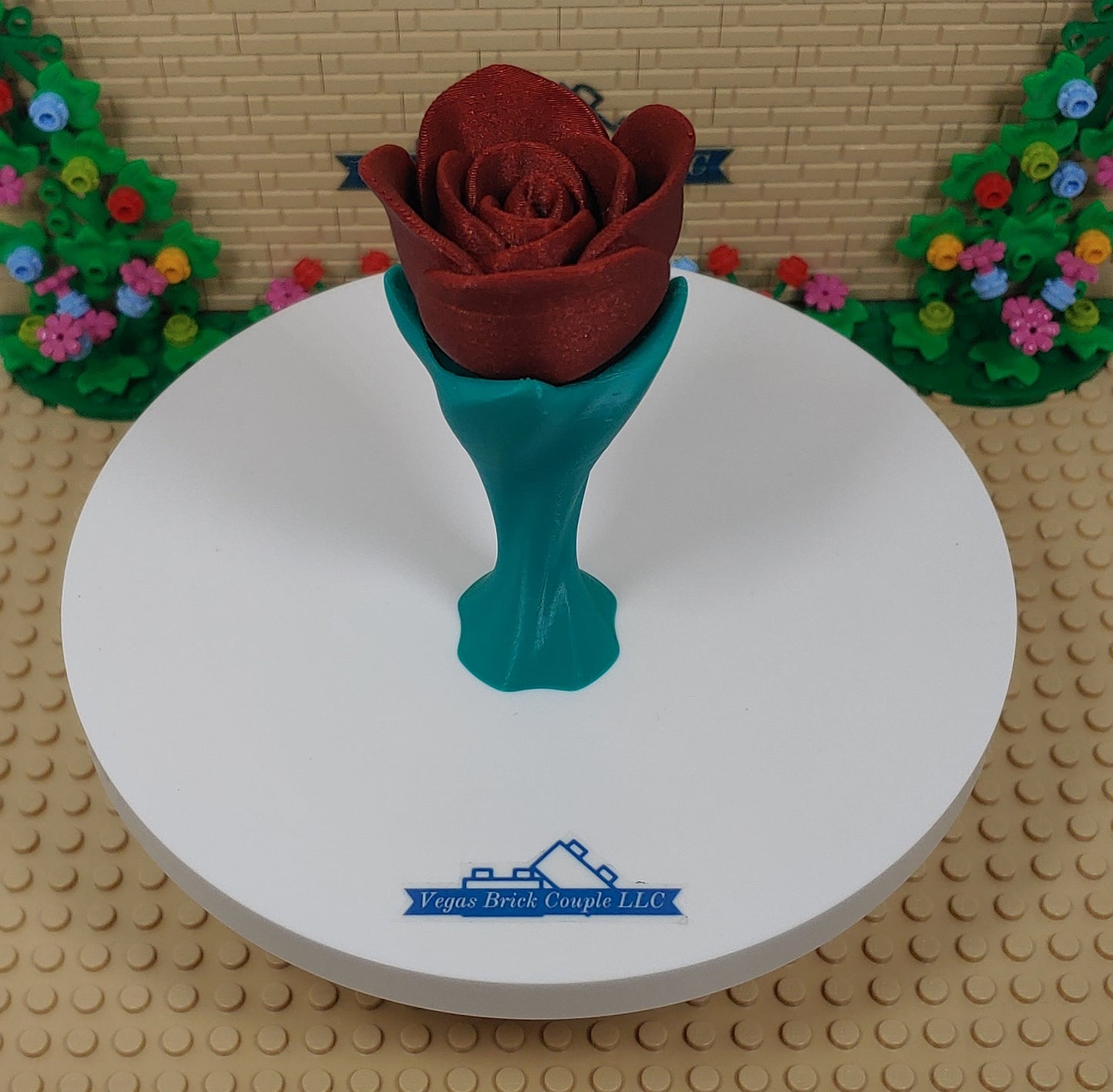 Small Standing Rose with Taller Stem Multiple Colors Available Custom Handmade 3D Printed