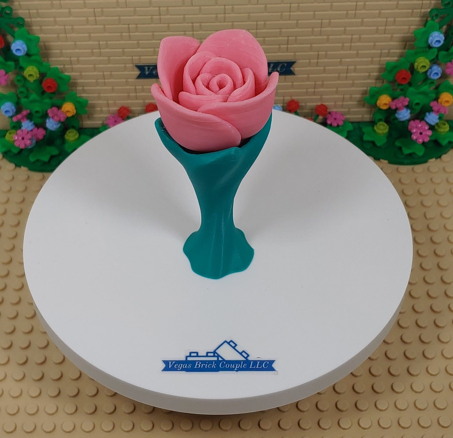 Small Standing Rose with Taller Stem Multiple Colors Available Custom Handmade 3D Printed