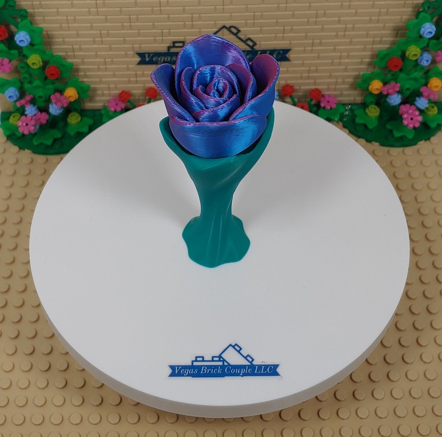 Small Standing Rose with Taller Stem Multiple Colors Available Custom Handmade 3D Printed