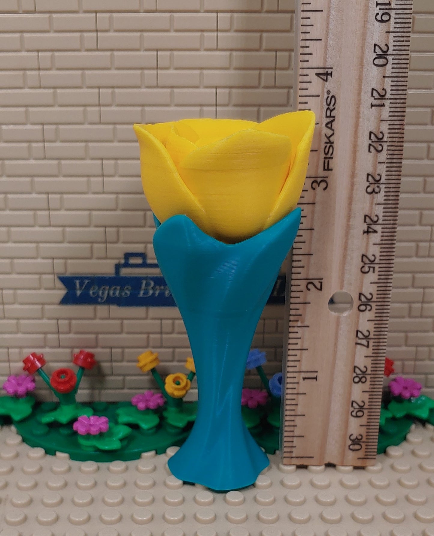 Small Standing Rose with Taller Stem Multiple Colors Available Custom Handmade 3D Printed