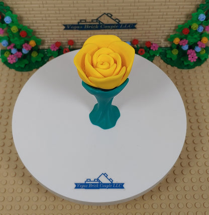 Small Standing Rose with Taller Stem Multiple Colors Available Custom Handmade 3D Printed