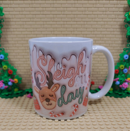 Cute Sleigh ALL day Christmas 11 oz Coffee Mug