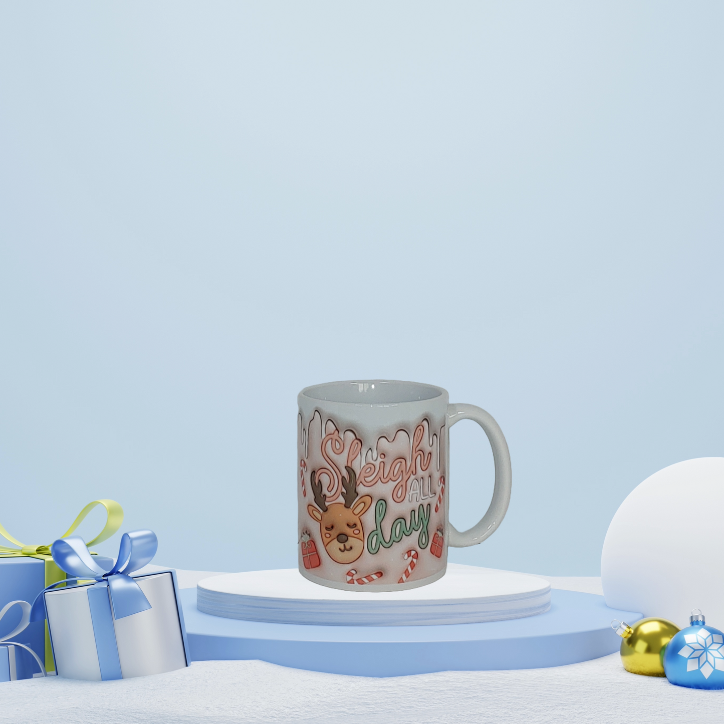 Cute Sleigh ALL day Christmas 11 oz Coffee Mug