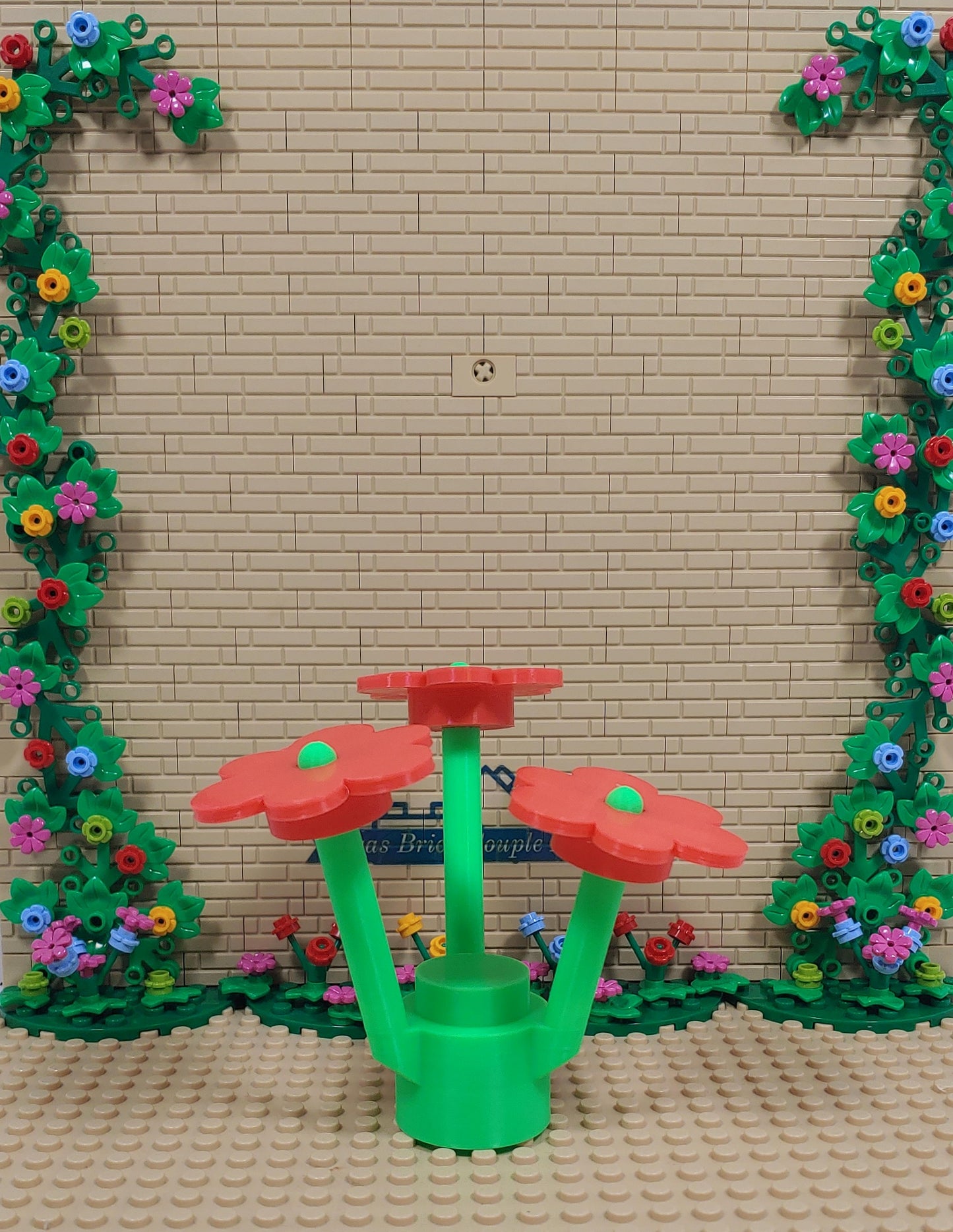 3D Printed Lego® Inspired Flower Plant Display Multiple Flower Colors Available