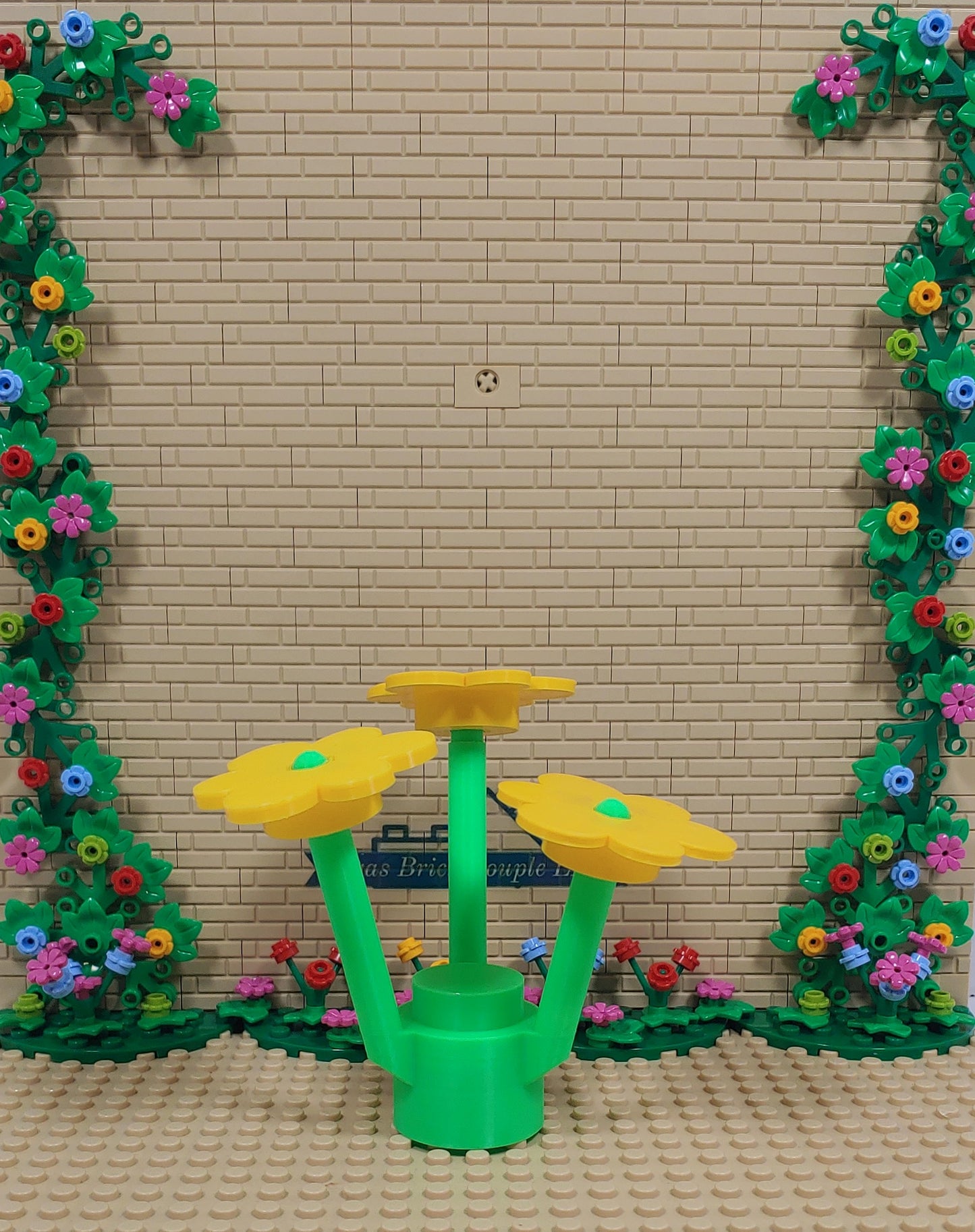 3D Printed Lego® Inspired Flower Plant Display Multiple Flower Colors Available