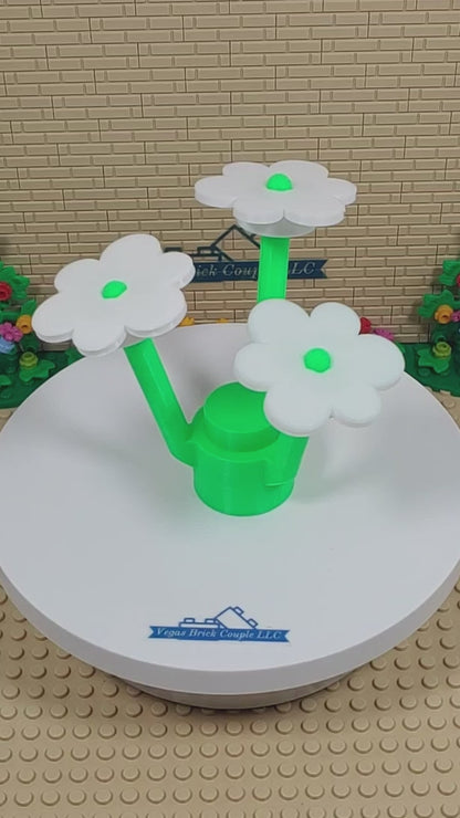 3D Printed Lego® Inspired Flower Plant Display Multiple Flower Colors Available